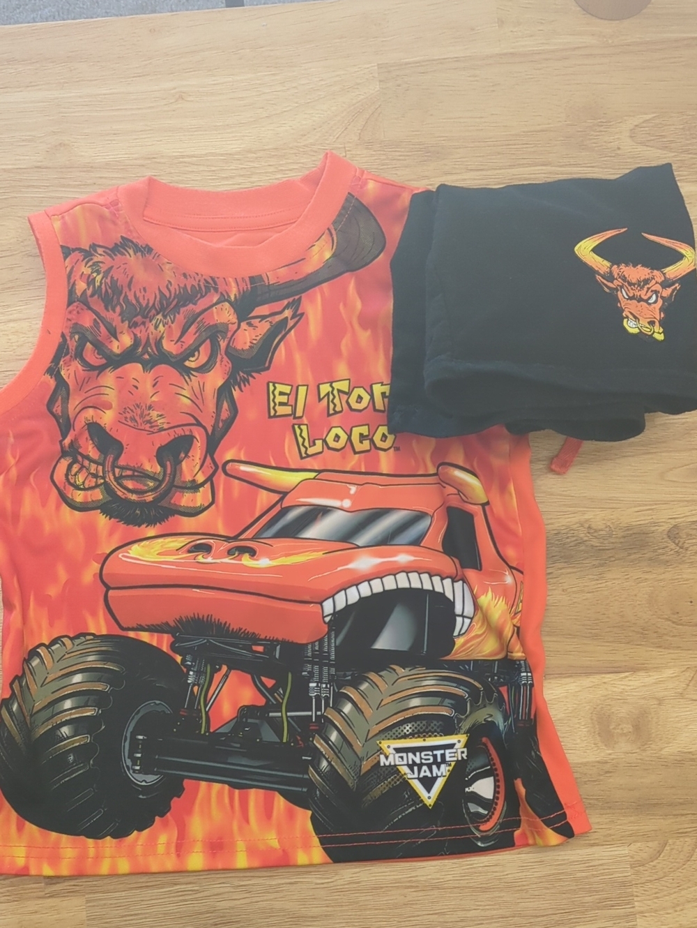 El Toro Loco Monster Truck Orange Two Piece Set